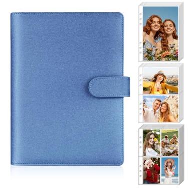 Imagem de Antner A5 Kpop Photocard Binder Álbum de colecionador de cartões com 6 anéis com 40 capas de cartão, suporte de cartão de foto de couro PU com protetores de fotos de vários tamanhos para organizar