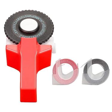 Imagem de Impressora de Etiquetas Manual, Princípio de Estampagem Manual, Impressora de Etiquetas de Gravação Eficiente para Scrapbooking (Vermelho)