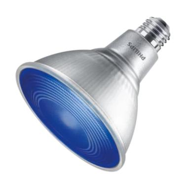 Imagem de Philips Lâmpada LED PAR38 -13,5 watt -120 volts Base de parafuso médio (E26) - Azul - Fosco - Regulável