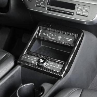 Imagem de JUIVEEL Tampa do painel de engrenagens de controle central do carro ABS Console central painel de mudança de marchas guarnição protetora compatível com acessórios Hyundai Kona 2024 SX2 (estilo fibra