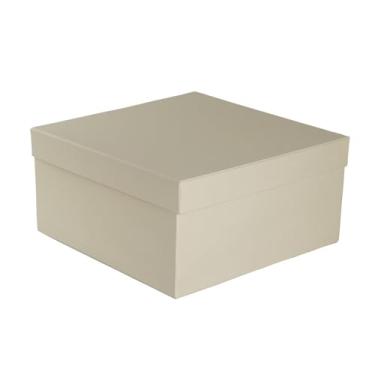 Imagem de Caixa de Presente Cartonada Rígida Premium 25x25x10 cm (Marfim)
