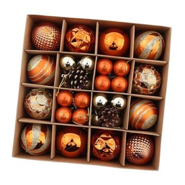 Imagem de oshhni Bola de Natal Ornamento Inquebrável Coleção de Presentes Decorativos Pingente Pendurado Bola de Natal Decoração para Quarto Escritório em Casa, Laranja