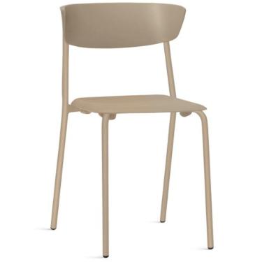 Imagem de Cadeira Empilhável Fixa F02 Base Aço Nude - Lyam Decor