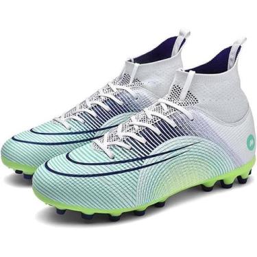 Imagem de Tênis de futebol masculinos de futebol com pontas longas, couro e borr