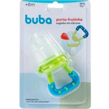 Imagem de Alimentador Chupeta para Bebê Porta Frutinha e Legumes Verde e Azul Bu