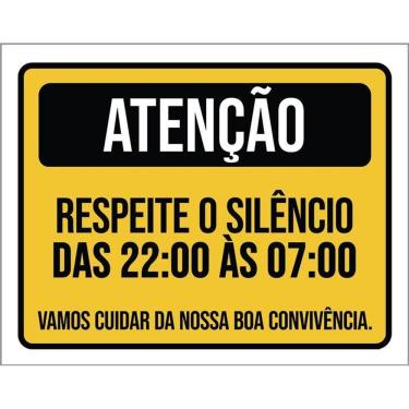 Imagem de Kit 3 Placas Cuidado Respeite O Silêncio Boa Convivência