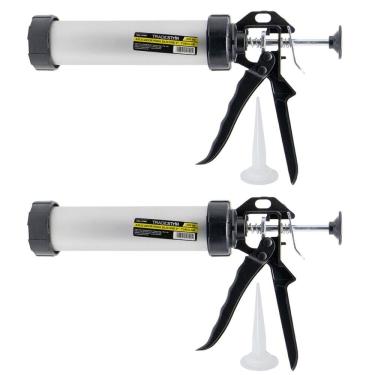 Imagem de Kit 2 Pistola Aplicadora Silicone Alumínio Prof Tubular