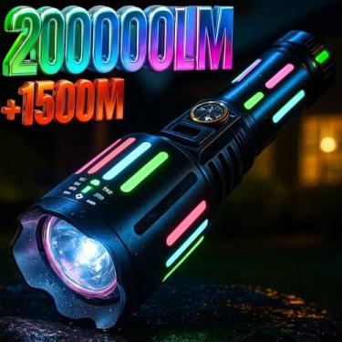 Imagem de Lanterna Tática com Feixes Coloridos  Brilho Mostruoso, Potência Absur