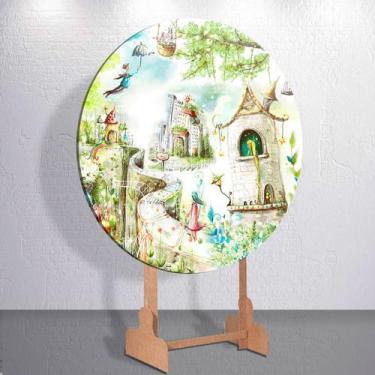 Imagem de Painel Redondo Jardim Encantado Capa Sublimada de Festa Tamanho Grande
