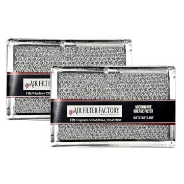 Imagem de Pacote com 2 filtros de óleo de filtro de ar compatíveis de substituição para filtros de óleo de micro-ondas Frigidaire 5304509444 de malha de alumínio