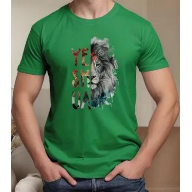 Imagem de Camisa Camiseta Adulto Feminina Masculina Algodão Yeshua Leão Moda Gos