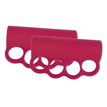 Imagem de oshhni 1 par de luvas de levantamento de peso, resistentes e antiderrapantes, para exercícios de ginástica, proteção para as mãos, para homens e mulheres, Rosa Vermelho