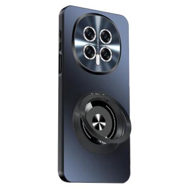 Imagem de FWYANZH Capa para Honor Magic 8 Pro/8, capa de proteção fina para lente da câmera, capa de telefone à prova de choque com suporte giratório, preta, 8Pro