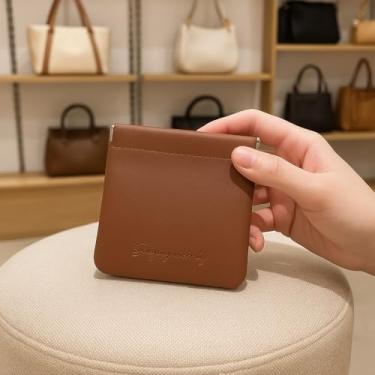 Imagem de Bolsa de armazenamento portátil grande – Organizador de qualidade, elegante e multifuncional – Mini bolsa espaçosa, Marrom avermelhado