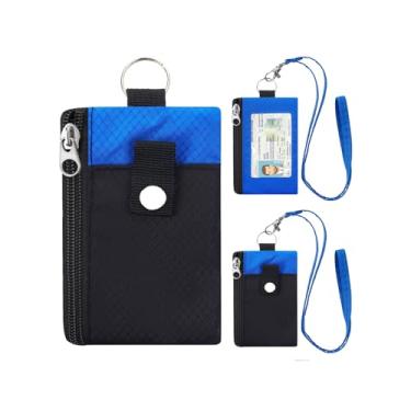 Imagem de Carteira pequena minimalista com cordões de janela de identidade, bloqueio de RFID para mulheres, porta-cartões de crédito, bolso fino com zíper, carteira de pescoço de viagem resistente à água, A2