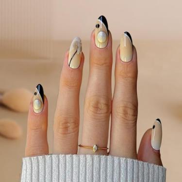 Imagem de 24 peças de kit de adesivos de arte de unhas para mulheres, peças de decoração de unhas, peças reutilizáveis para festas, viagens, escritório, uso diário e uso em casa ou salão de beleza