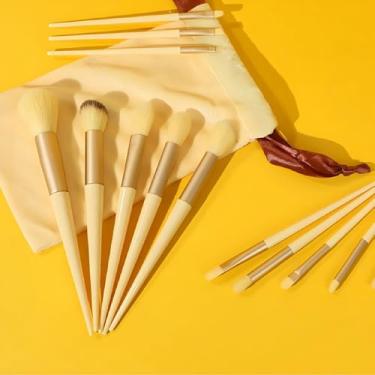 Imagem de Conjunto de pincéis de maquiagem de 13 peças, pincéis cosméticos de cerdas macias com bolsa, kit de pincéis de beleza profissional para rosto, base e contorno