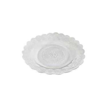 Imagem de Kit 5 Pratos de Vidro Egípcio Estrela, Transparente, 21,5 cm Diâmetro, Design Artesanal, para Refeições Diárias e Eventos Especiais