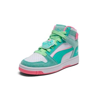Imagem de PUMA Tênis infantil unissex Rebound Layup Mid Squishmallows, Mint-puma White-mint Melt, 18