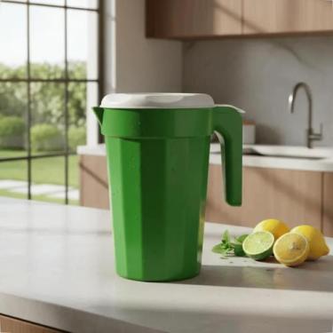 Imagem de Kit 10 Jarras Plásticas 2L Com Tampa Branca Para Água e Suco - GP Plás