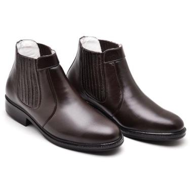 Imagem de Botina Masculina Comfort 1501 Ranster  Couro de Carneiro Premium, Marr