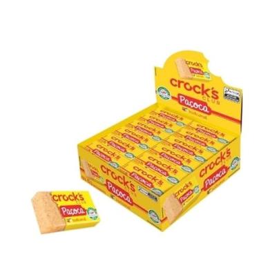 Imagem de Crocks Club – Display com 24 Paçoquinhas Retangulares 18g Tradicional | Sabor Clássico da Infância com Amendoim Torrado | Doce Brasileiro Cremoso e Prático