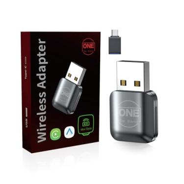 Imagem de Mini adaptador automotivo sem fio CarPlay Android 2025, fácil configuração, converte CarPlay com fio para iOS 10+, Fast Stable 5.8GHz Wi-Fi USB Car Play Dongle Plug & Play (Z1A-19)