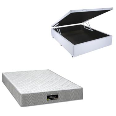 Imagem de Cama Box Baú Blindada com Colchão RivIera Molas Ensacadas 25cm de altura (CORINO BRANCO, Casal)