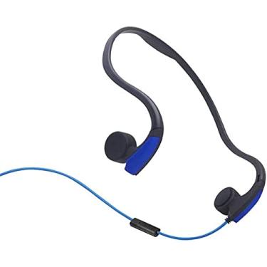 Imagem de Fones De Ouvido De Condução óssea, Fones De Ouvido Externos De Condução óssea Com Fio De Ouvido Aberto, Redução De Ruído Com Microfone, Para Corrida, Esportes, Fitness, Blue