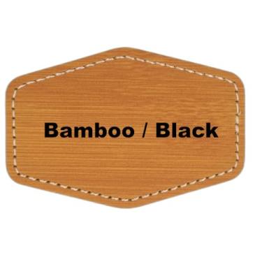 Imagem de 7,6 cm x 5 cm Hexágono Branco Laserável Couro Sintético Adesivos Adesivos de Couro Sintético para Chapéus Reparação de Tecido Personalizado Suprimentos a Laser de Costura (Bambu/Preto, 25)