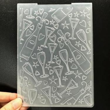 Imagem de Pasta de plástico 3D em relevo para festa, textura champanhe, tamanho A6, para fazer cartões, faça você mesmo, scrapbook, papel, artesanato, artesanato, scrapbook, artes, decoração