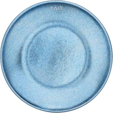 Imagem de TAIC Prato de titânio, utensílios de mesa ao ar livre, prato de churrasco portátil fácil de limpar, chá da tarde, família, restaurante, festa, prato de jantar adequado (azul Capri)