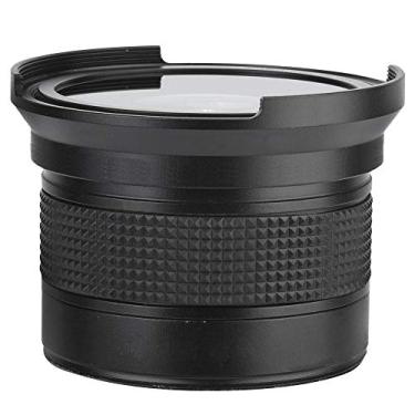 Imagem de Lente olho de peixe de metal de 58 mm para câmeras DSLR com efeito grande angular de 0,35X para fotografia criativa, adequada para lentes SLR de 58 mm para eventos internos e externos, viagens e fotos