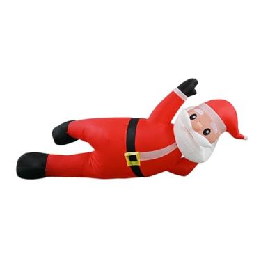 Imagem de oshhni Papai Noel inflável de Natal, enfeite inflável de 1,8 m, decoração natalina grande com luzes para jardim.