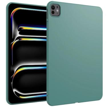 Imagem de ULXITEYU Capa para iPad Pro 11 polegadas (M4) 2024 5ª geração (modelo: A2836/A2837/A3006), fina e leve, macia, à prova de choque, fina para tablet, verde militar