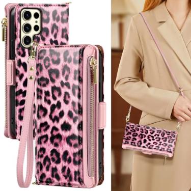 Imagem de Antsturdy Capa carteira para Samsung Galaxy S24 Ultra feminina masculina 【Bloqueio RFID】, capa de telefone de couro PU Galaxy S24 Ultra Crossbody com zíper com alça de pulso capa flip suporte para