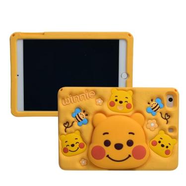 Imagem de Capa de desenho animado para iPad Mini 6 de 8,3 polegadas, MONEHOYSY com suporte de silicone macio [à prova de quedas, à prova de choque, antiderrapante] Capa com suporte traseiro para crianças,
