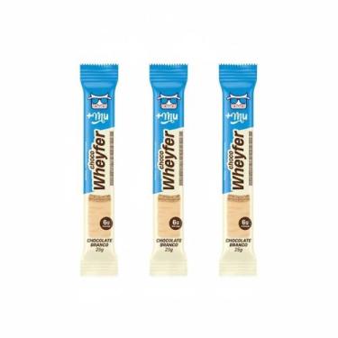 Imagem de Kit 3 Choco Wheyfer Chocolate Branco Crocante 6G De Proteina - Maismu
