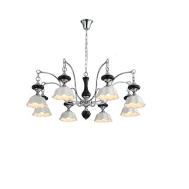 Imagem de Luminária principal para sala de estar em estilo campestre francês e retrô - Luminária pendente moderna e minimalista, feita à mão com revestimento de cerâmica, para quarto e sala de jantar