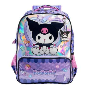 Imagem de Mochila De Costas Kuromi Infantil Meninas Escolar Passeio Cor:Roxo, Ro