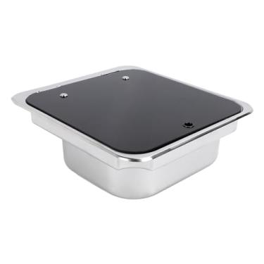 Imagem de PVXMQFFA Pia de RV de 17,52 x 15,75 x 14,5 cm de aço inoxidável 20L 304 com tampa para lavatório de mão para barco, caravana, cozinha, banheiro