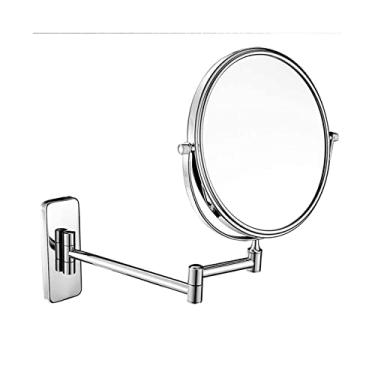 Imagem de YYBOES Espelho de maquiagem cosmético espelho de maquiagem 20 cm 10x ampliado banheiro pendurado na parede espelho de maquiagem dupla face espelho de beleza