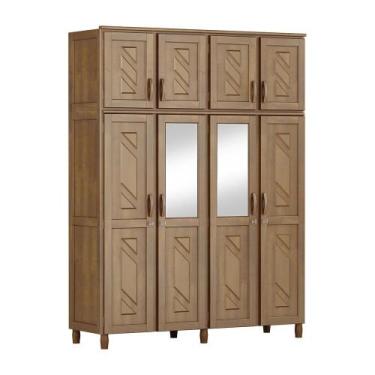 Imagem de Guarda-Roupa Grécia Casal Imbuia com Espelho 8 Portas 3 Gavetas e Male