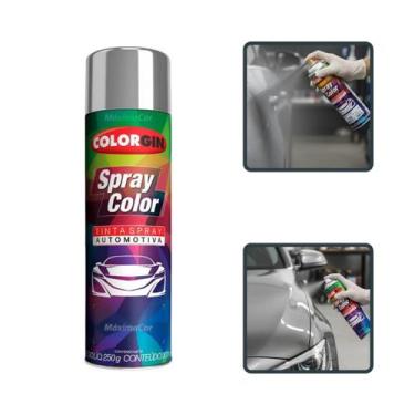 Imagem de Spray color prata bari v met spray automotivo colorgin 300ml