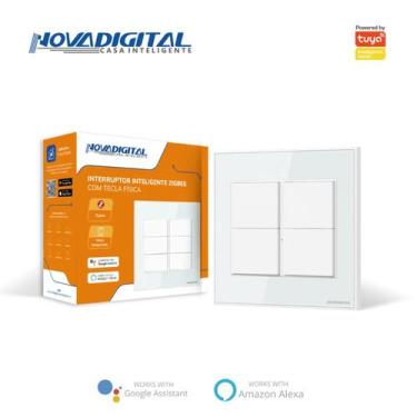 Imagem de Interruptor 4 Teclas Zigbee 3.0 4x4 Branco Novadigital