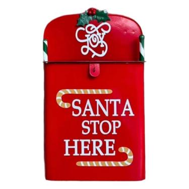 Imagem de XLWLLNJ Caixa de Correio de Natal para Parede, com Estrutura Metálica, Design Decorativo E Abertura Funcional para Cartas de Felicitações Natalinas