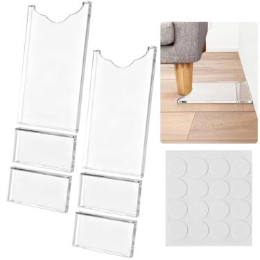 Imagem de dakewang Espaçador de parede de sofá de 2 peças - rolha de sofá ajustável, protetores de parede de móveis, tampas de cabeceira para parede, mantém espaço para tomadas. (redondo)