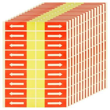 Imagem de BENECREAT 504 peças de adesivos de seta de PVC vermelho, 2,8 x 0,8 polegadas retângulo embalagem selos autoadesivos de PVC para envelopes, caixas de presente, correio