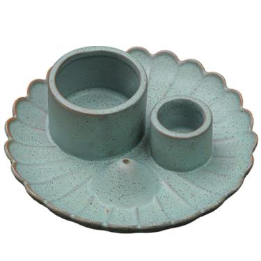 Imagem de Palo Santo, suporte de incenso de cerâmica, suporte de sálvia para ioga, meditação e limpeza energética, suporte exclusivo de incenso de cerâmica para palitos Palo Santo (verde)