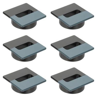 Imagem de PATIKIL Ilhós de mesa de 7 cm, 6 peças para gerenciamento de fios, organizador de cabos para escritório, casa, mesa, bancada, preto, azul